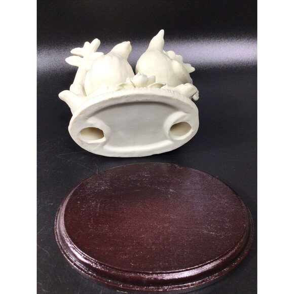 Vintage Jade Collection Love Birds Doves With Wooden Display Base - Original Box - Picture 9 of 10
